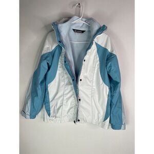 Columbia Omni-Tech 2-in-1 Interchangeable Women's Jacket Sky Blue-white Sz Sm
